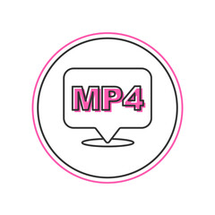 Canvas Print - Filled outline MP4 file document. Download mp4 button icon isolated on white background. MP4 file symbol. Vector