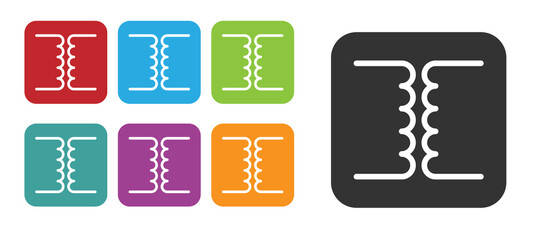 Poster - black electrical transformer icon isolated on white background. set icons colorful. vector