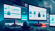 Endpoint Security - Endpoint Protection - Multiple Devices Protected Within a Network, intelligence internet and modern technology concept on virtual screen