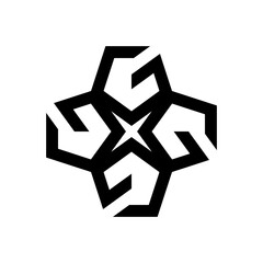 Wall Mural - Initial letter G, G4 or 4G logo template with geometric plus or cross symbol in flat design monogram symbol