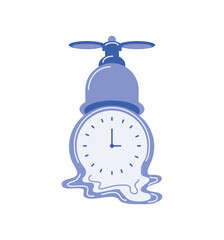 Canvas Print - time clock flowing water