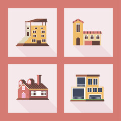 Sticker - houses residential icons