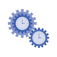 Poster - time clock with gears