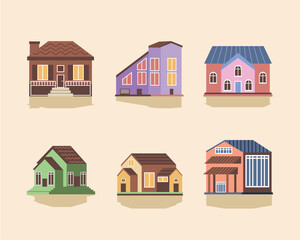 Poster - icons set houses