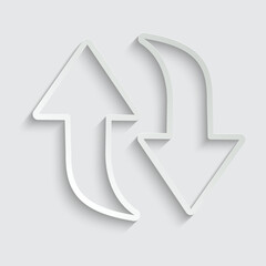 Poster - line arrow - black vector icon