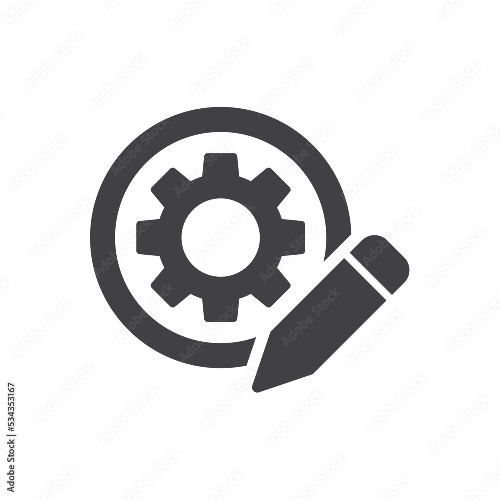 Setting edit Icon - Gear With Pencil Icon