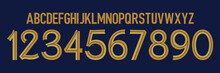 Font Vector Team 2022 Kit Sport Style Font. Football Style Font With Lines. France Font World Cup. Sports Style Letters And Numbers For Soccer Team