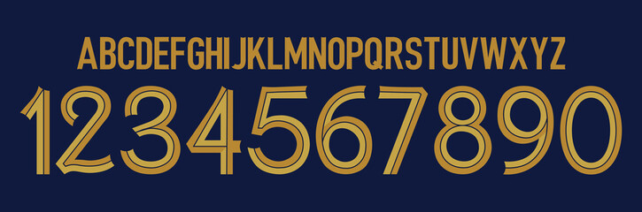 Poster - font vector team 2022 kit sport style font. football style font with lines. france font world cup. sports style letters and numbers for soccer team