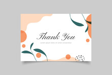 Thank You Card Template Design With Abstract Background