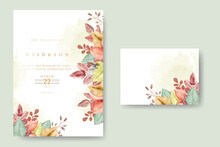 Leaf Autumn Fall Wedding Invitation Card