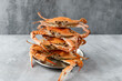 Stacked Steamed Flower Blue Crab