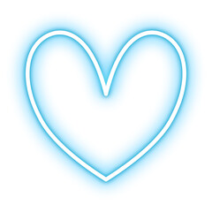 Poster - heart blue neon light