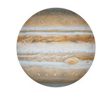 Fototapeta  - Jupiter is the largest planet in the solar system. Showing great red spot. White background isolated.