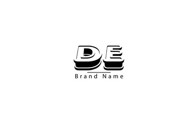 DE ED D E abstract vector logo monogram template