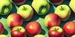 Repeating Apples tile pattern with seamless repeating colorful 3D look