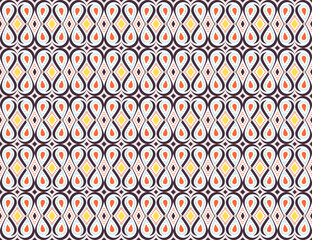 Poster - abstract modern seamless pattern design template with combination of circle, curve, diagonal square, and liquid water drop as elements in white background. horizontal layout. 