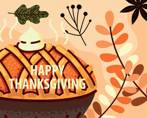 Wall Mural - happy Thanksgiving greeting card