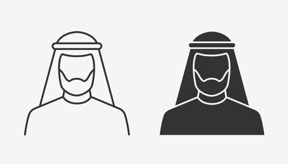 Wall Mural - Arabic muslim man icon. Vector illustration .