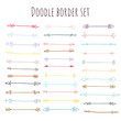 © Evgeniya Sheydt - Hand drawn cute colored dividers set. Ornamental decorative elements. Vector doodle elements design.