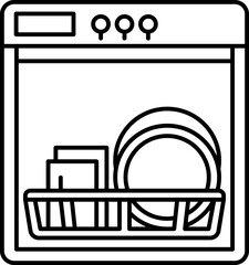 Wall Mural - dishwasher icon