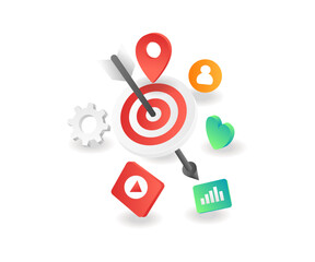 Aufkleber - Business digital marketing targets