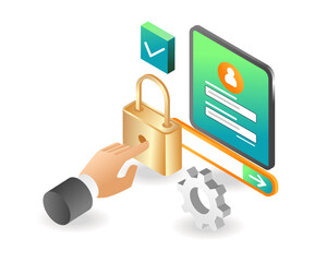Poster - Entering a password on a personal computer account
