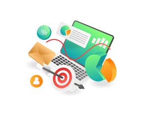 Aufkleber - Computer analysis of digital marketing strategy