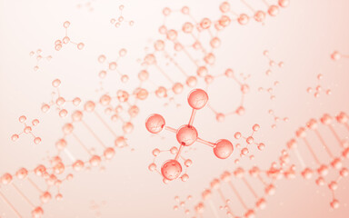 dna and molecular structure, biotechnology concept, 3d rendering.