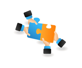 Poster - Two people putting the puzzle together