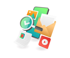 Aufkleber - Smartphone data email searching