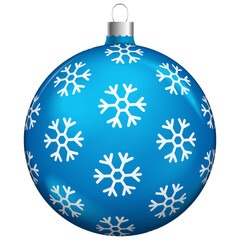 Wall Mural - Blue christmas balls decoration isolated on white background.