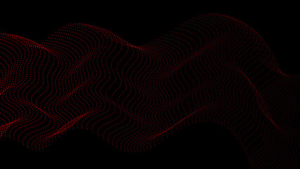 Poster - abstract technology digital futuristic concept red dots particles waveform isolated on dark backgrou