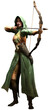 Elf ranger aiming bow 3D illustration	