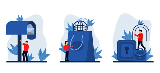 Marketing flat bundle design illustration