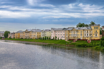 Wall Mural - Embankment of the Vologda river in Vologda, Russia