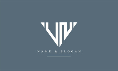 UN, NU, U, N abstract letters logo monogram