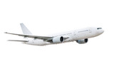 Fototapeta  - Wide body passenger airliner flying isolated on transparent background