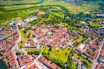 Poster - Six pointed star fortress town of Karlovac aerial view