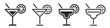 Margarita cocktail icon. Cocktail margarita glass icons set. Line and flat icon - stock vector.