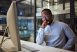 © N Lawrenson/peopleimages.com - Yawn, burnout and tired businessman is sleepy in the office from deadlines, overworked and overwhelmed with fatigue. Mental health, yawning and exhausted black man working overtime on his computer