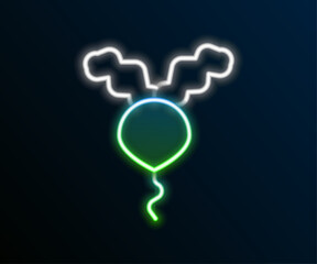 Wall Mural - Glowing neon line Radish icon isolated on black background. Colorful outline concept. Vector