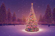 Weihnachtsstimmung - Advent - Christbaum - Weihnachtsbaum auf einem virtuellen Platz 