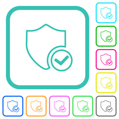 Poster - Protection ok outline vivid colored flat icons