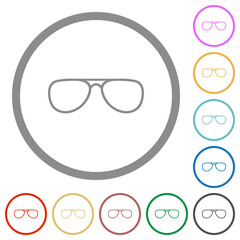 Canvas Print - Glasses flat icons with outlines