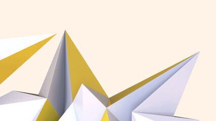 Aufkleber - Abstract Background. Creative Business idea for different goals and Development concept. Technology Innovation digital design on yellow. copy space, Protection, Development, banner- 3d Rendering