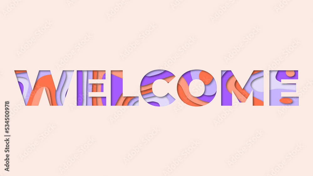 Welcome Paper Welcome paper cutout design. Stock Illustration | Adobe Stock