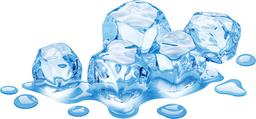 Wall Mural - melting ice cubes isolated