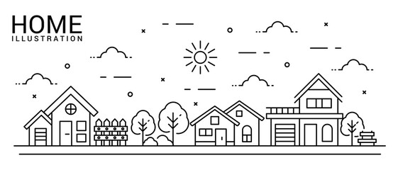 Home line illustration design