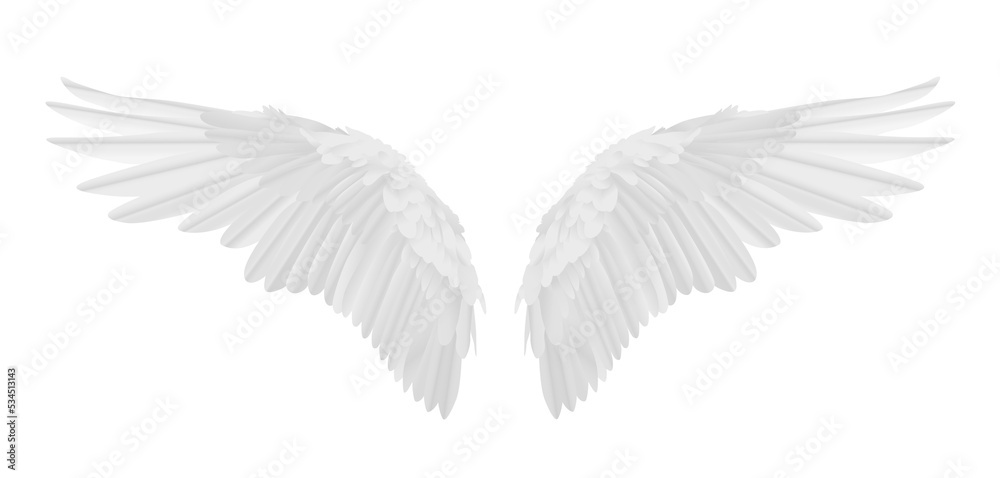 Vector realistic angel wings isolated on transparent background Stock ...