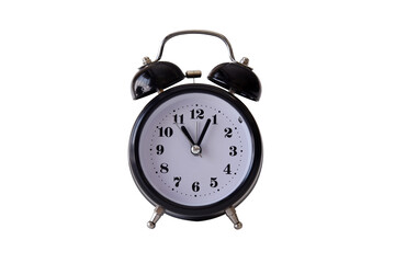 Black alarm clock isolated.